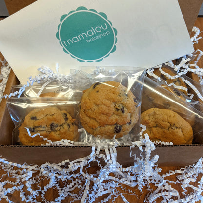 Each of our fresh baked to mail cookies is individually packaged in plant based materials