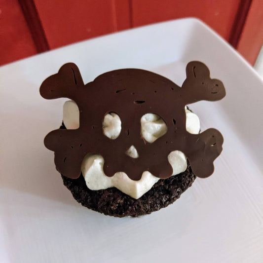 HALLOWEEN SPECIAL: One Dozen Chocolate Skull Cupcakes